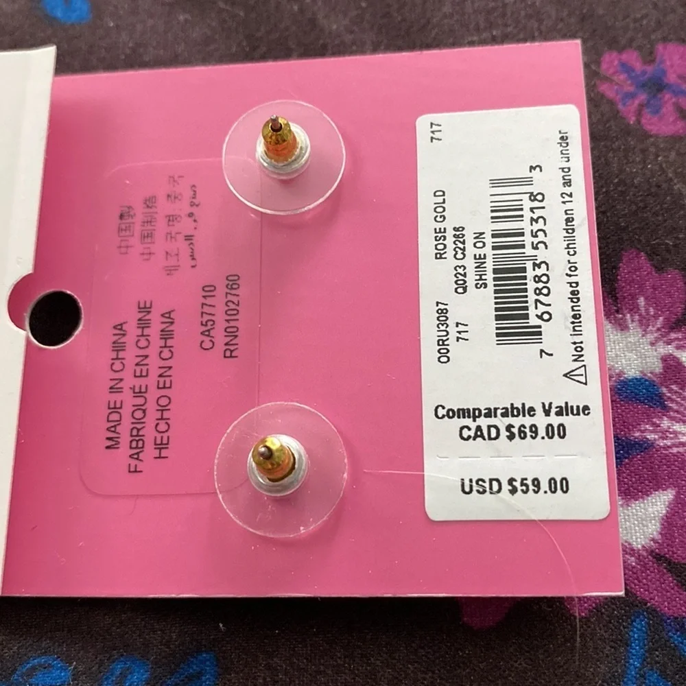 KATE SPADE floral pierced NWT GOLD AND GEM floral DESIGNER EARRINGS.